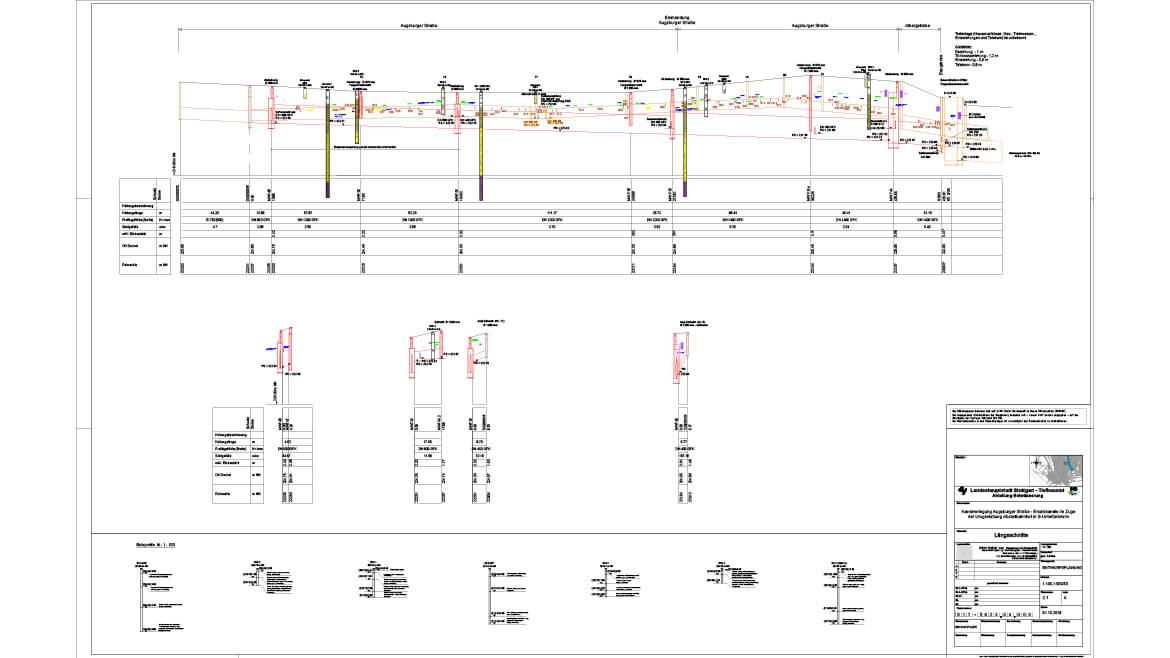 Neubau Abwasserkanal August Straße in Stuttgart-Untertürkheim